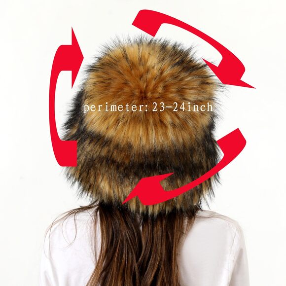 7441 Plush Fisherman Hat Artificial Fur Bucket Hat Winter Warm Plush Bucket